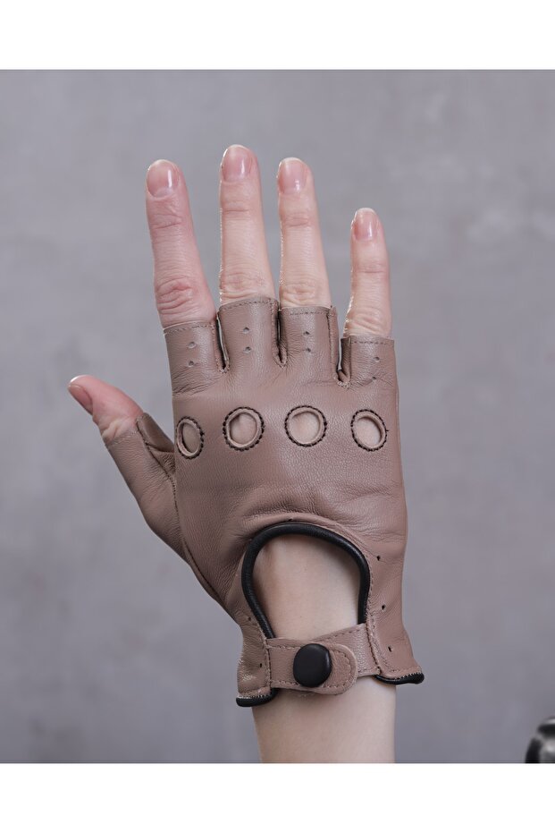 Women's Cut Finger Genuine Leather Gloves
