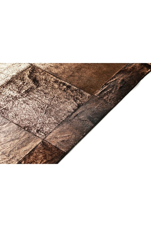 Bronz Varaklı Patchwork Doğal Dana Derisi - 2