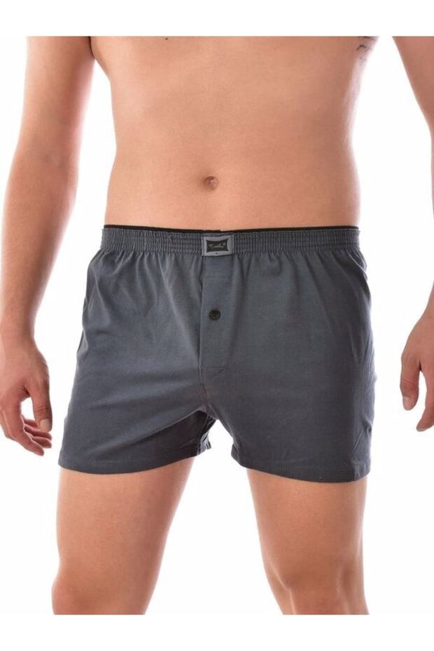 Nil Botiquen Men's Smoked 4 Pieces Cotton Buttoned Boxer Smoked Nlbtqn-117
