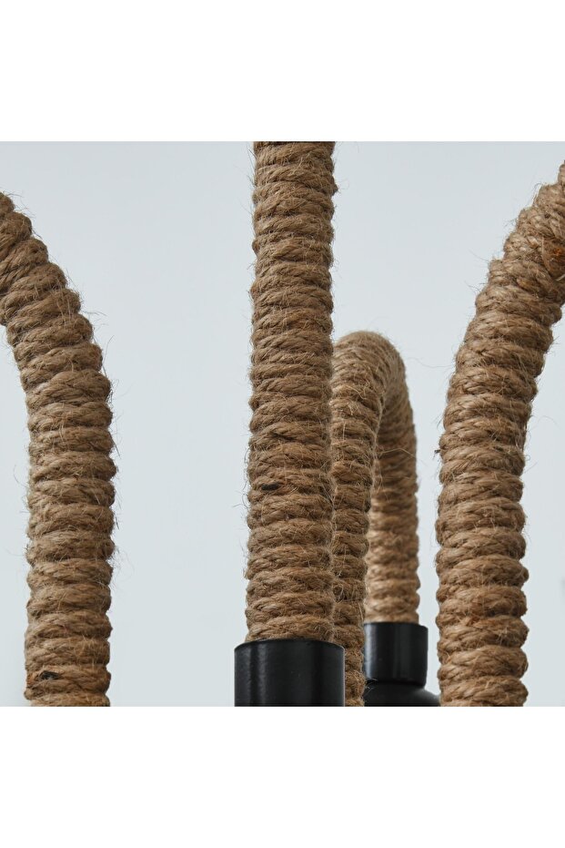 Metal Halat 3'lü Avize - Siyah - 5