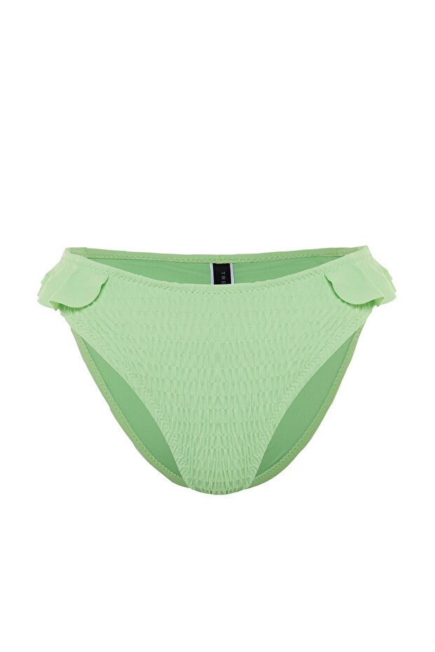 Yeşil Fırfırlı Normal Paça Bikini Altı TBESS23BA00173 - 5