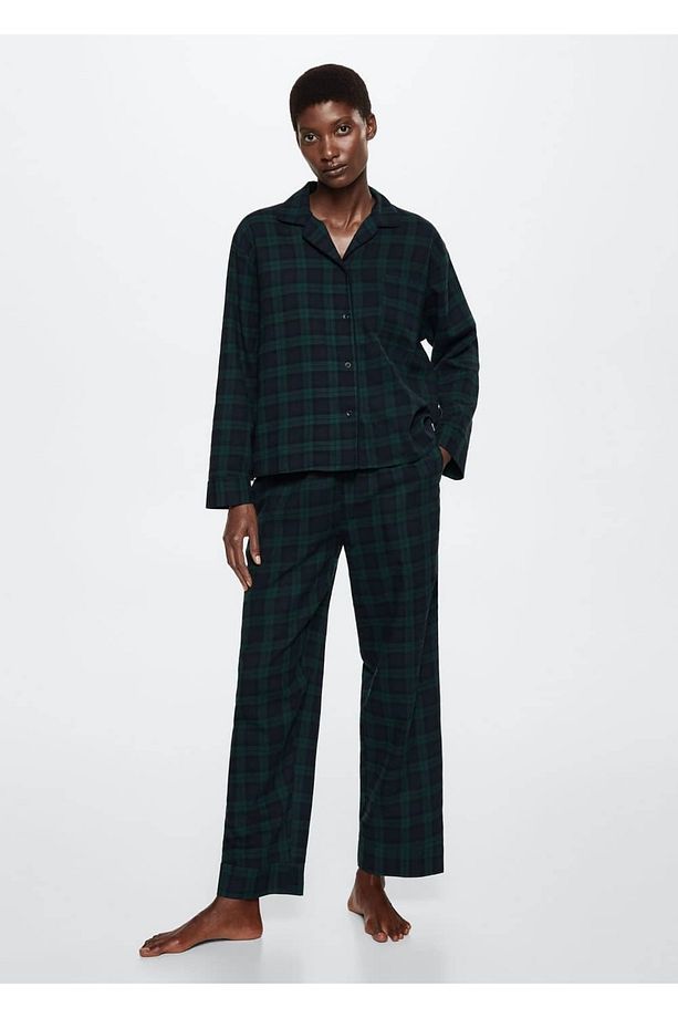 Kareli Pamuklu Pijama Üstü - 2