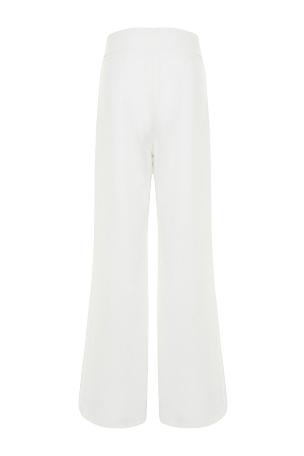 Bridal Ekru Dokuma Pantolon TPRSS23PL00023 - 9