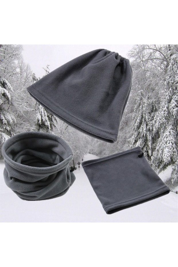 Winter Fleece Scarf Beanie Neck Collar Thermal Neck Warmer Bandana Men Women Face Mask Hat