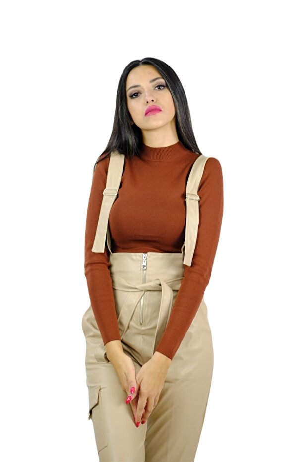 Deri Bahçıvan Tulum Camel - 3