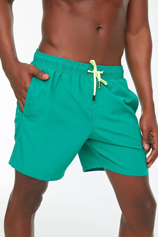 Yeşil Basic Standart Boy Mayo Deniz Şortu TMNSS20DS0023 - 4