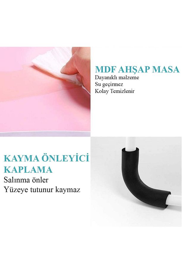 Laptop Sehpası Ders Çalışma Masası Çocuk Çalışma Yatak Sehpası Ders Masası Pembe Kp - 2