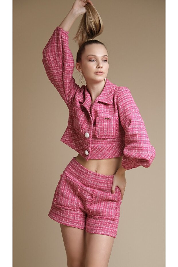 Pembe Ceket Sort - 3