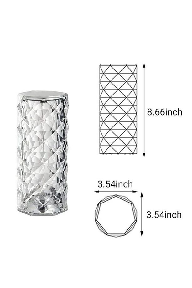 Projeksiyon Masa Lambası Kristal Elmas Led Dokunmatik Sensör Usb Şarj Restoran Masa Lambası - 3