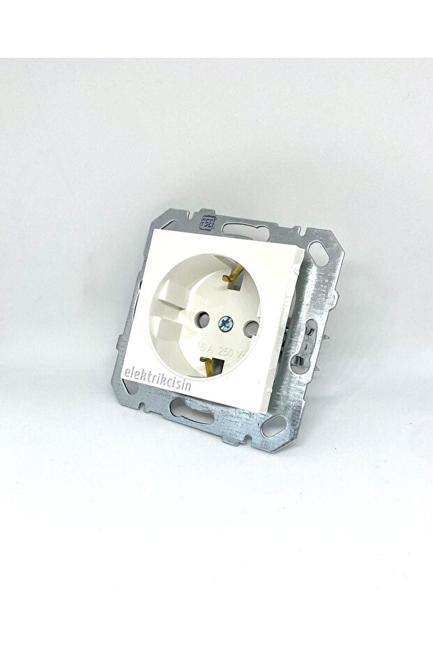 مقبس مؤرض أبيض للأطفال (باستثناء الإطار) قطعة واحدة - 1