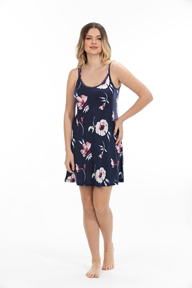 Kadın Bambu Ip Askılı Gecelik - 1