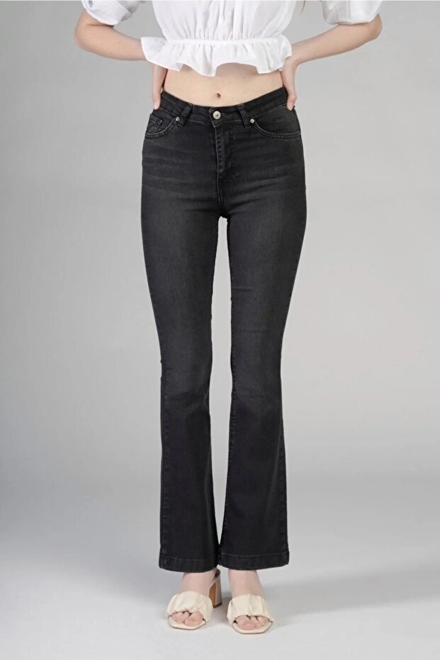 Monera Rosa High Waist Tick Flare Leg Jeans