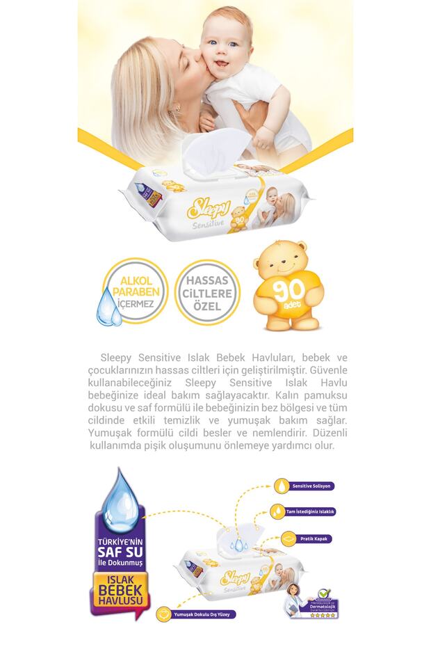 3'lü Sensitive Islak Havlu 90 Lı 1 Adet - 4