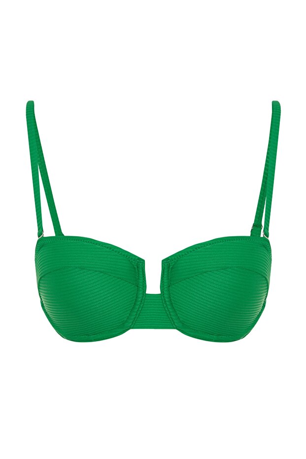Yeşil Balenli Dokulu Bikini Üstü TBESS23BU00278 - 6