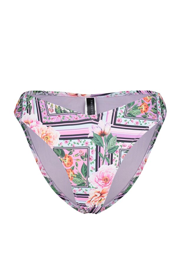 Çiçek Desenli V Kesim Normal Paça Bikini Altı TBESS23BA00220 - 7