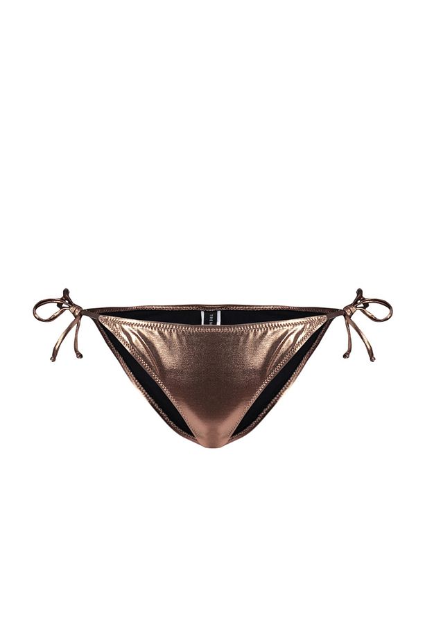 Kahverengi Bağlamalı Parlak Lak Baskılı Brazilian Bikini Altı TBESS23BA00315 - 7