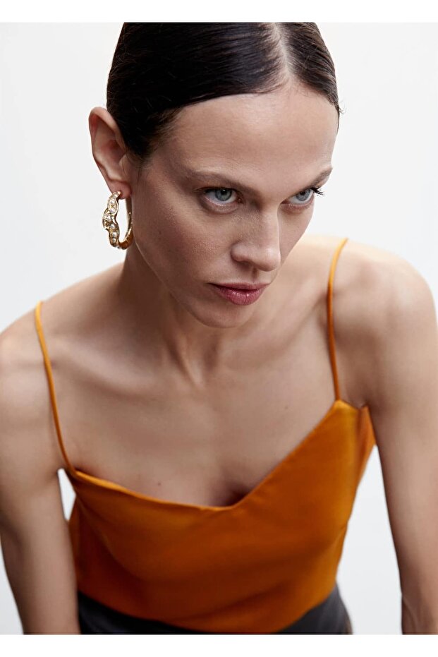 Saten Askılı Bluz - 7