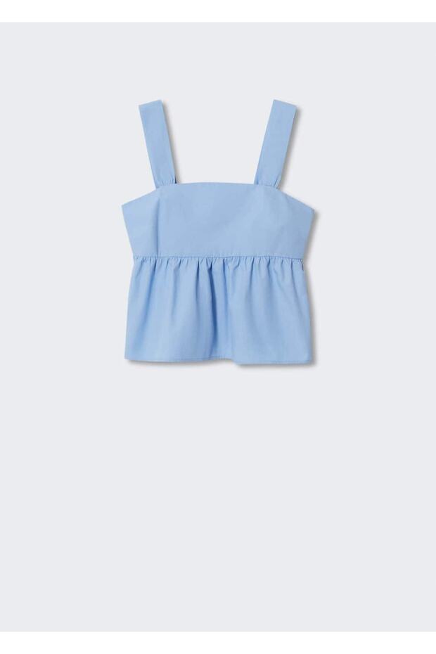 Volanlı Pamuklu Bluz - 3