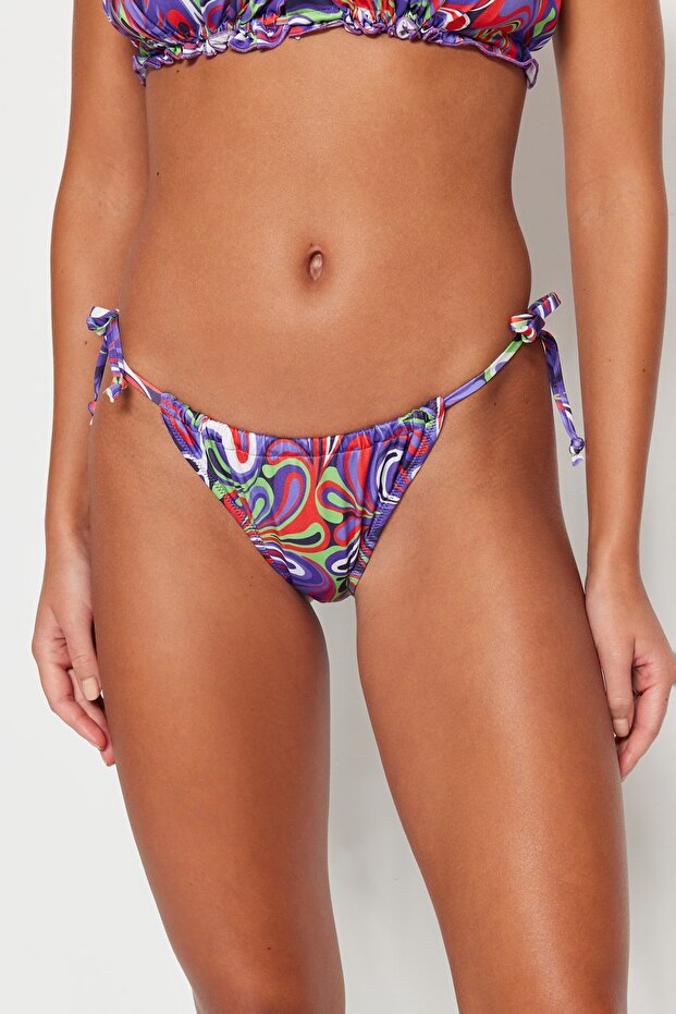 Abstract Patterned Tunnel Regular Leg Bikini Bottom TBESS23BA00292 - 3