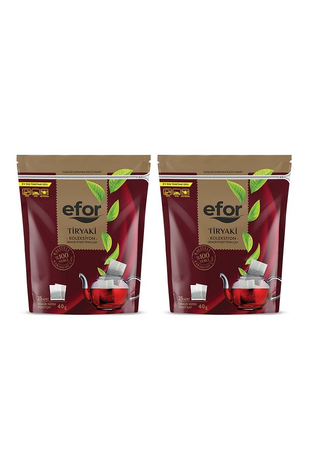 Efor Demlik Poşet Çay Jumbo Tiryaki 40gr 25 Li X 2 Adet - 1