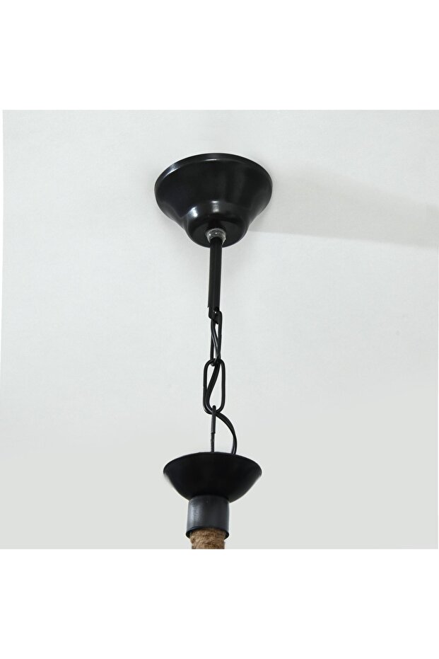 Metal Halat 3'lü Avize - Siyah - 4