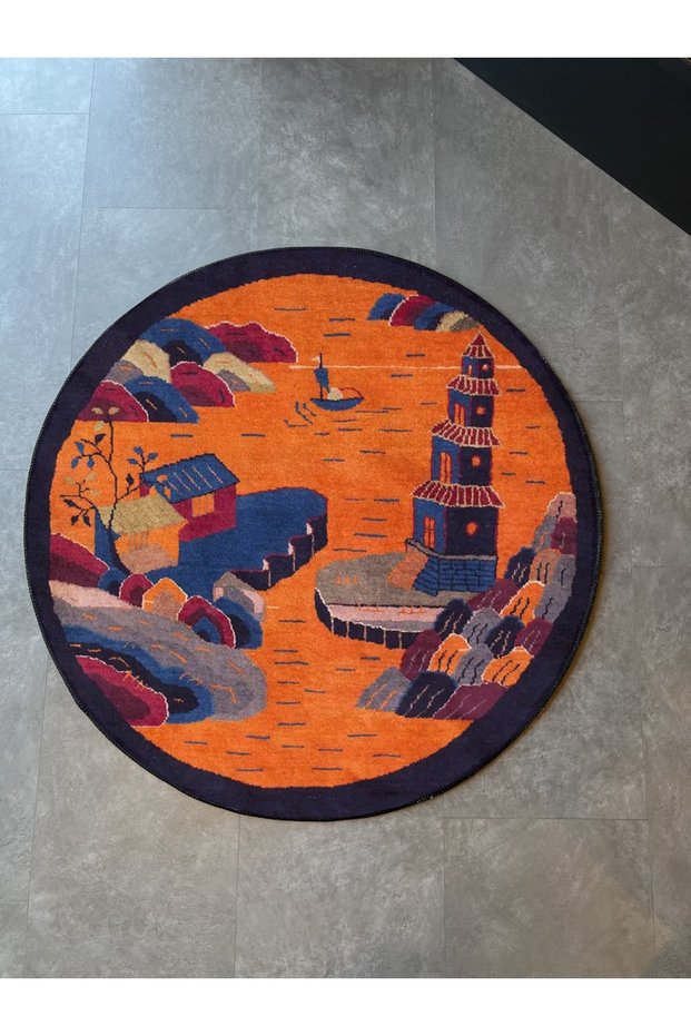 Mira 1032 Round Nature Home Themed Woven Base Carpet