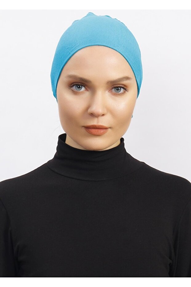Lycra Comfortable Non-Slip Practical Anti-Sweat Seamless Hijab Bonnet Scarf Turban Shawl Ready - Mint