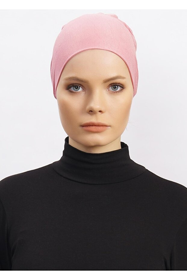 Lycra Comfortable Practical Anti-Sweat Seamless Hijab Bonnet Ready-To-Wear Bonnet - Dusty Rose