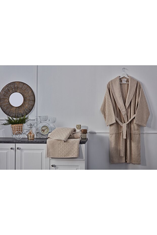 Luxury Bornoz S/M - 110 cm - Vizon - 2