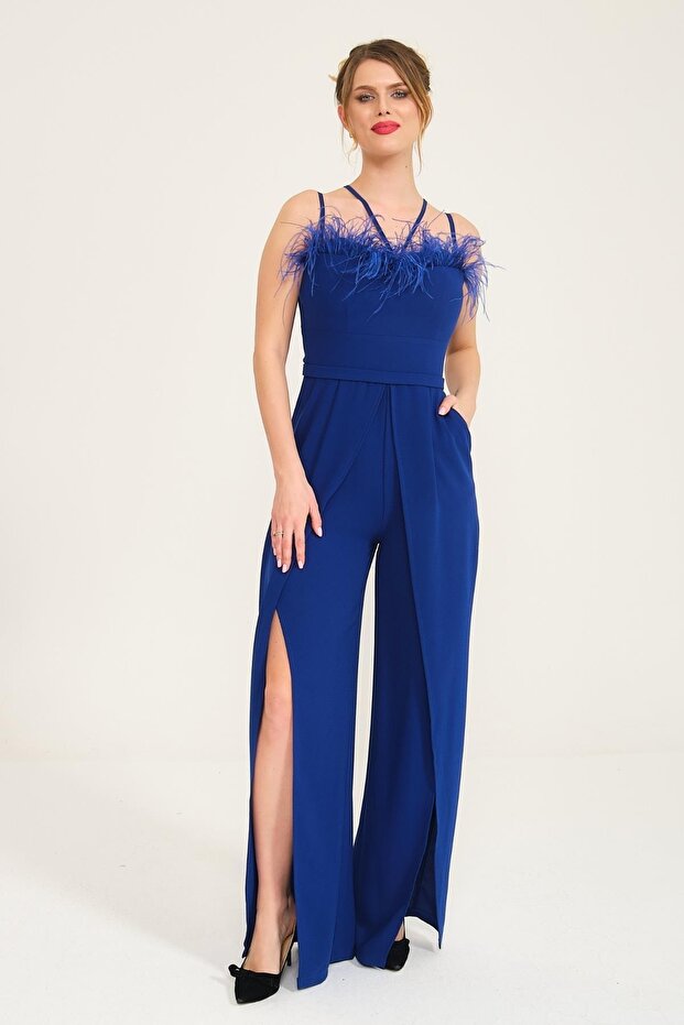 Saks Önü Tüylü Tulum - 1