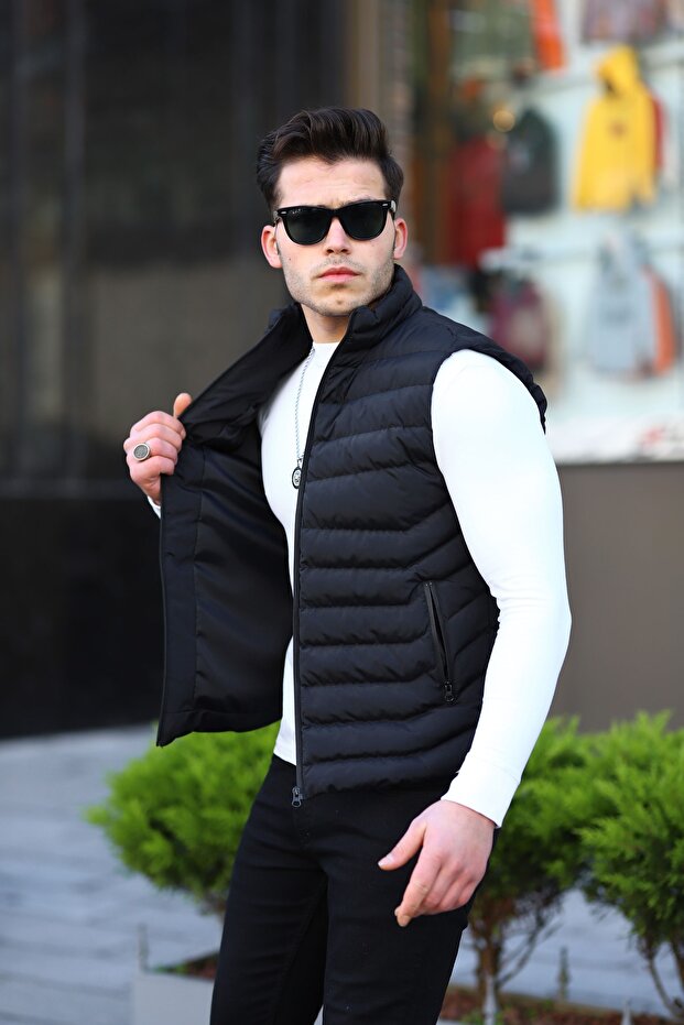 Men's Black Puffer Vest