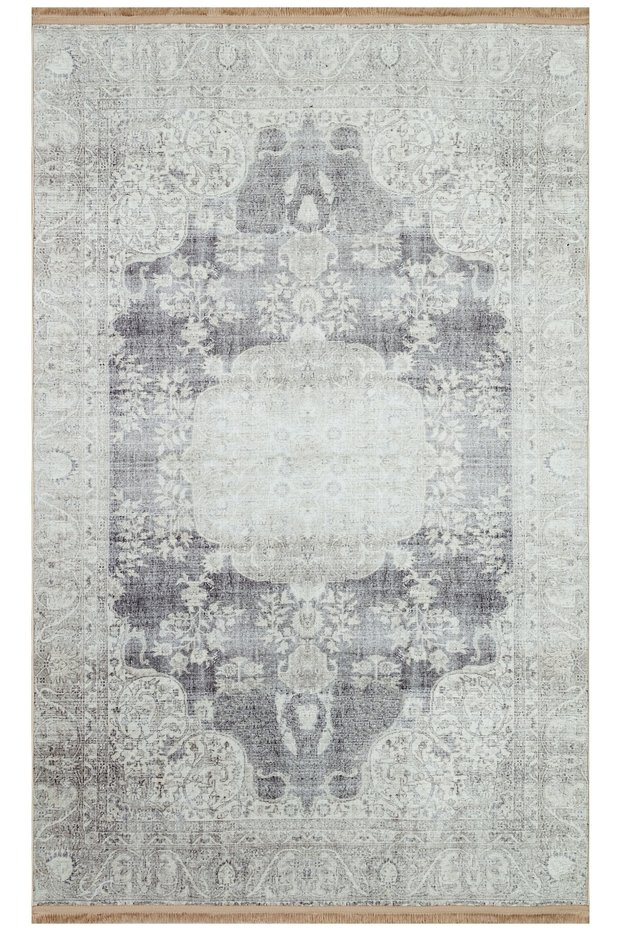 Mira 2103 Ar Vintage Antique Style Beige Gray Woven Base Carpet