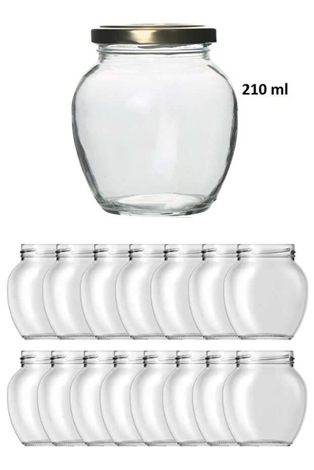 14 Pieces 210 Ml Transparent Glass Egg Model Canning Jar with Gold Metal Lid