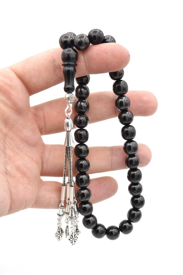 Genuine Globe Cut Natural Oltu Stone Rosary 1st Quality 003 Large Size - 4