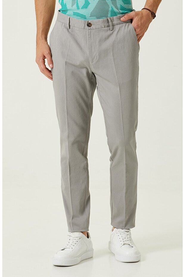 Gri Düz Paça Pantolon - 2