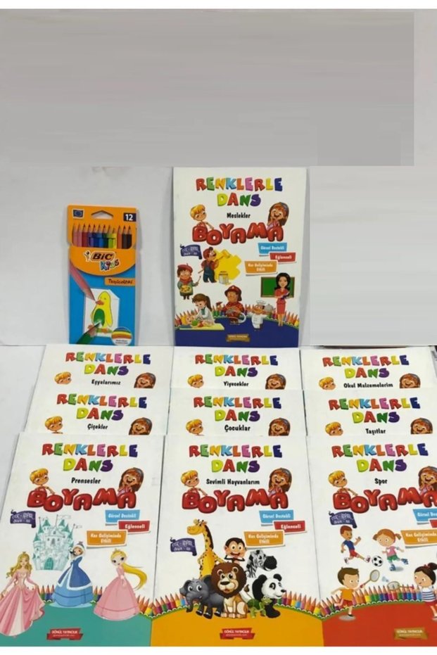 Coloring Book Set 10 Books Watercolor 12 Colors