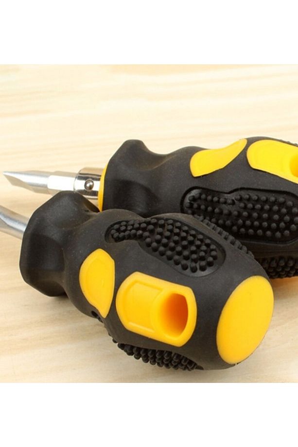 Tombul Kısa Tornavida 1/4 Hex 2 Yönlü Yıldız Düz Bits Uç 2 Parça Set - 4