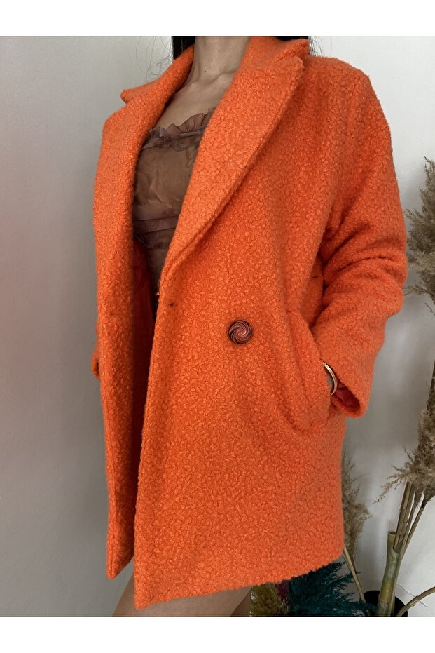 Kadın Buklet Turuncu Kaban - 4