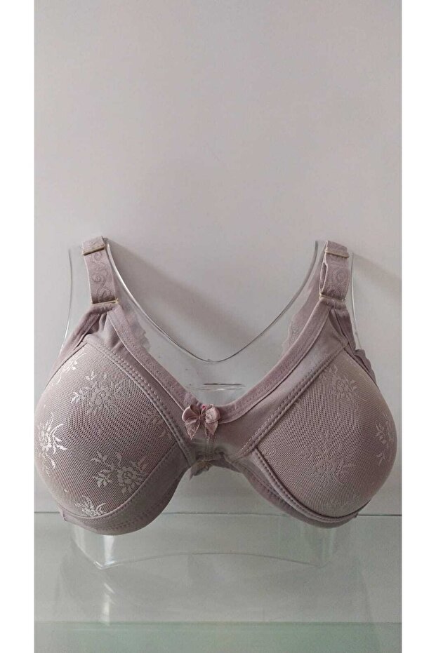 Sponge Wire Free Gathering Patterned Bra - 1
