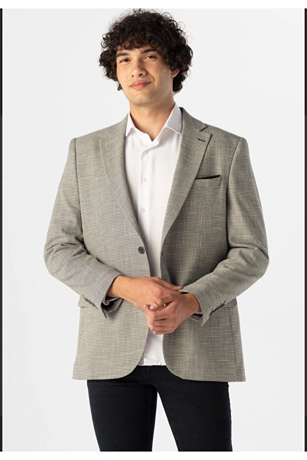 Regular Kalıp Armürlü Ceket - 1