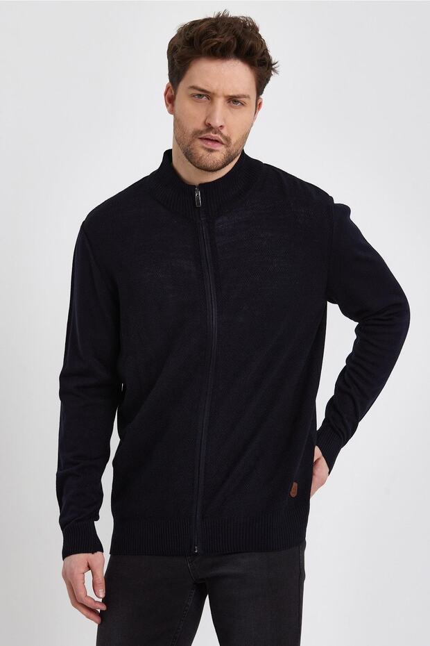 Yarım Balıkçı Yaka Fermuarlı Hırka (e22-5717) - 4