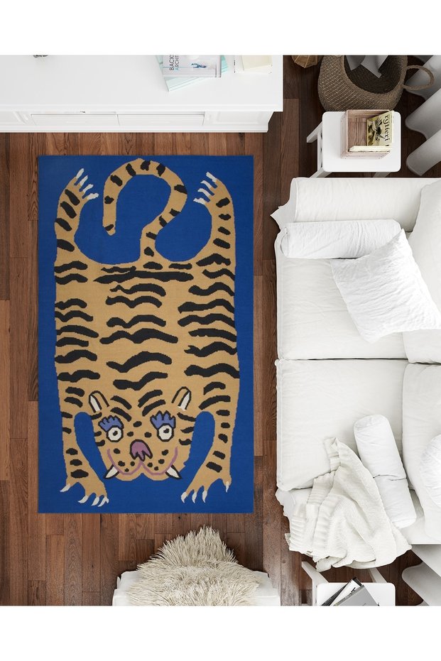 Mira 1139 Blue Tiger Figured Woven Base Carpet