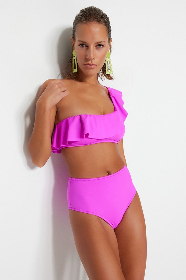 Pembe Yüksek Bel Regular Mix&Match Bikini Altı TBESS21BA0057 - 1
