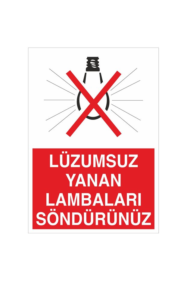 Work Safety Sign Sticker - Extinguish Unnecessary Burning Lamps