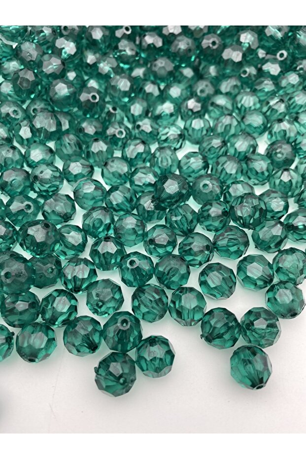 12mm Emerald Green Color World Model Acrylic Beads, Jewelry, Bag Making Beads (100Gr,~120 Pieces)