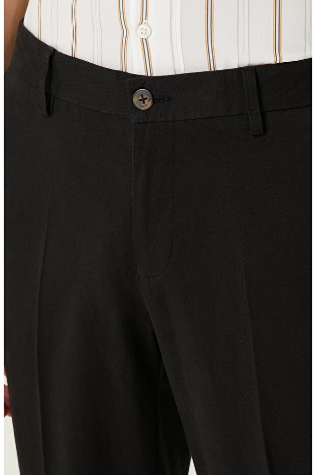 Siyah Düz Paça Pantolon - 4