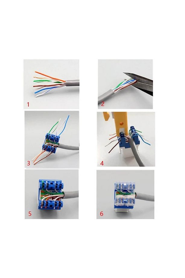 Rj45 Cat6 Utp 180 Derece Keystone Jack - 1 Adet - 8