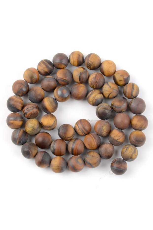 Matte Tiger Eye Natural Stone Array 8 Mm