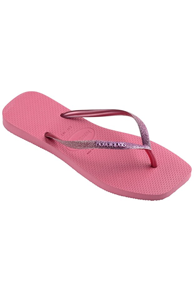 Pile. Square Glıtter Velvet Rose Women's Flip Flops