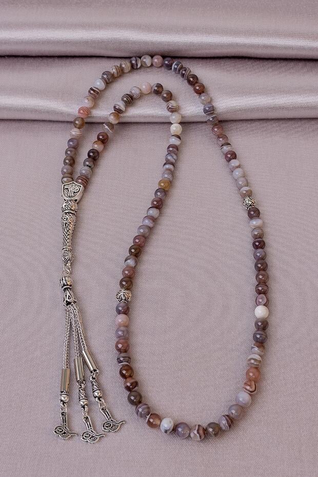 99 Botswana Agate Stone Rosary